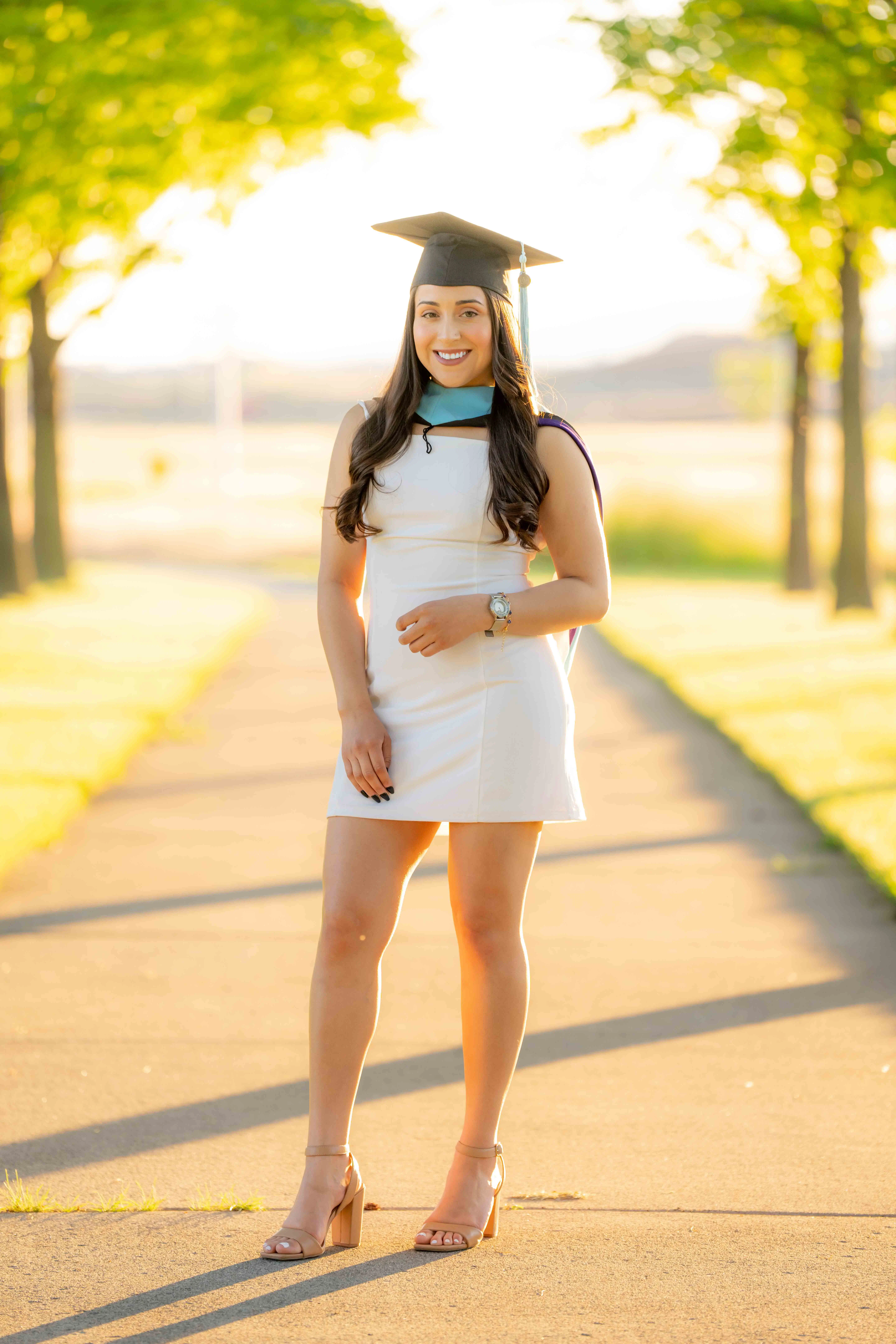 Senior graduate portrait candid outdoor shoot