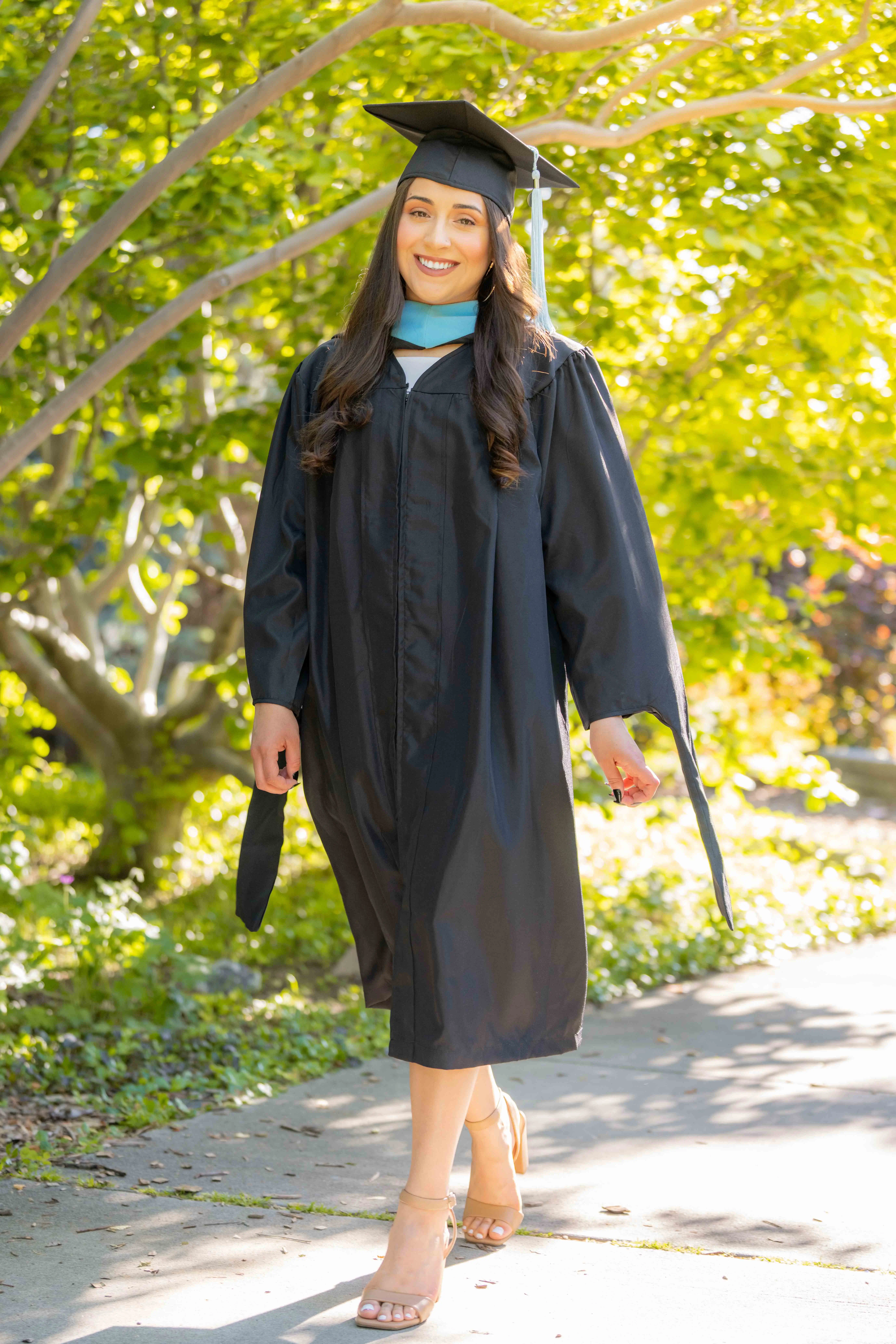 Senior graduate portrait in cap and gown