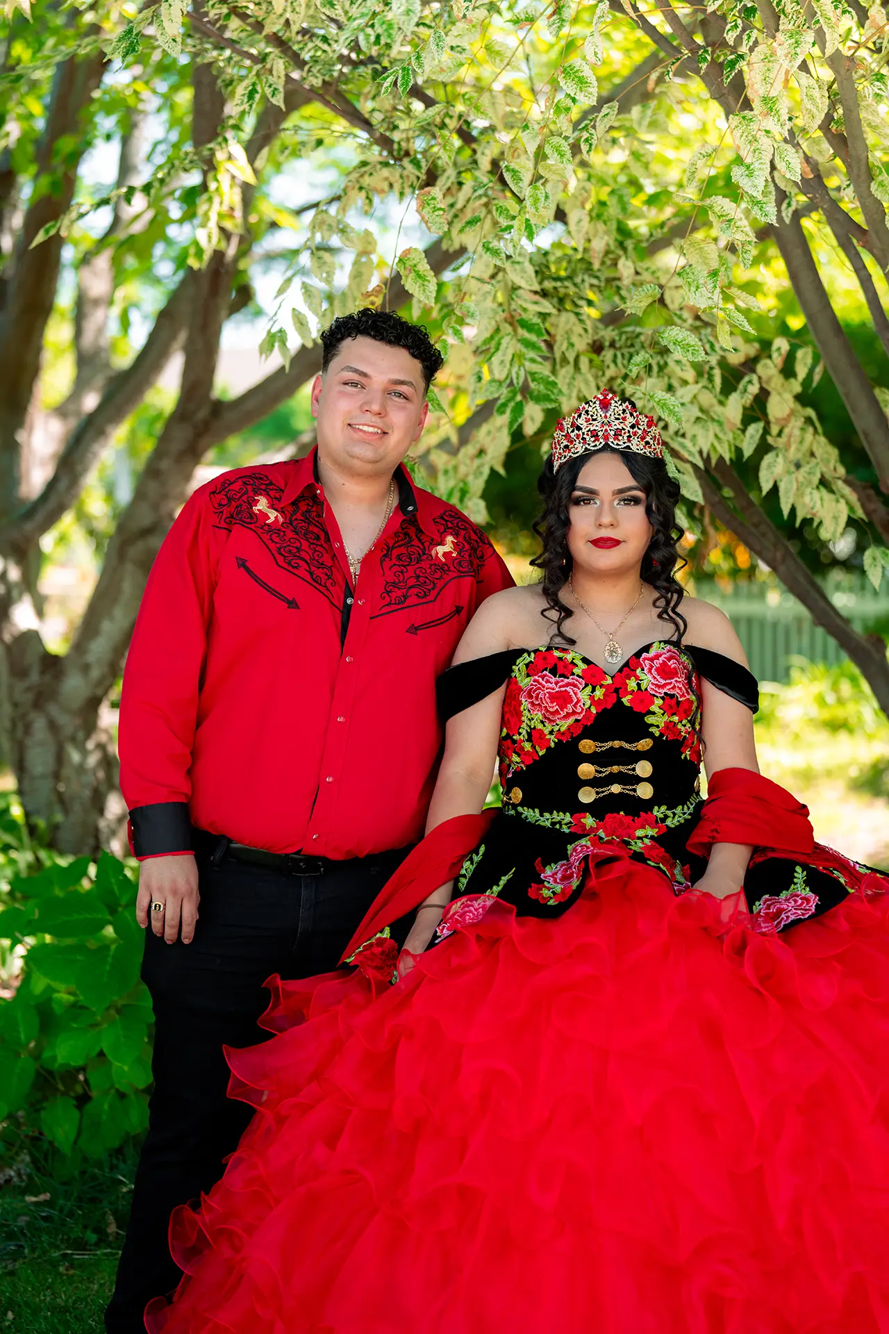 Brother at a summer quinceañera in Pasco