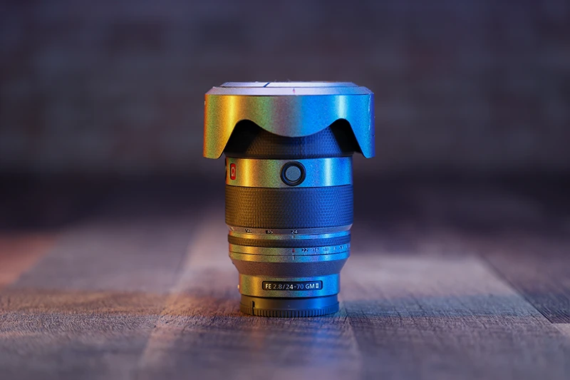 24-70 GM II lens on desk